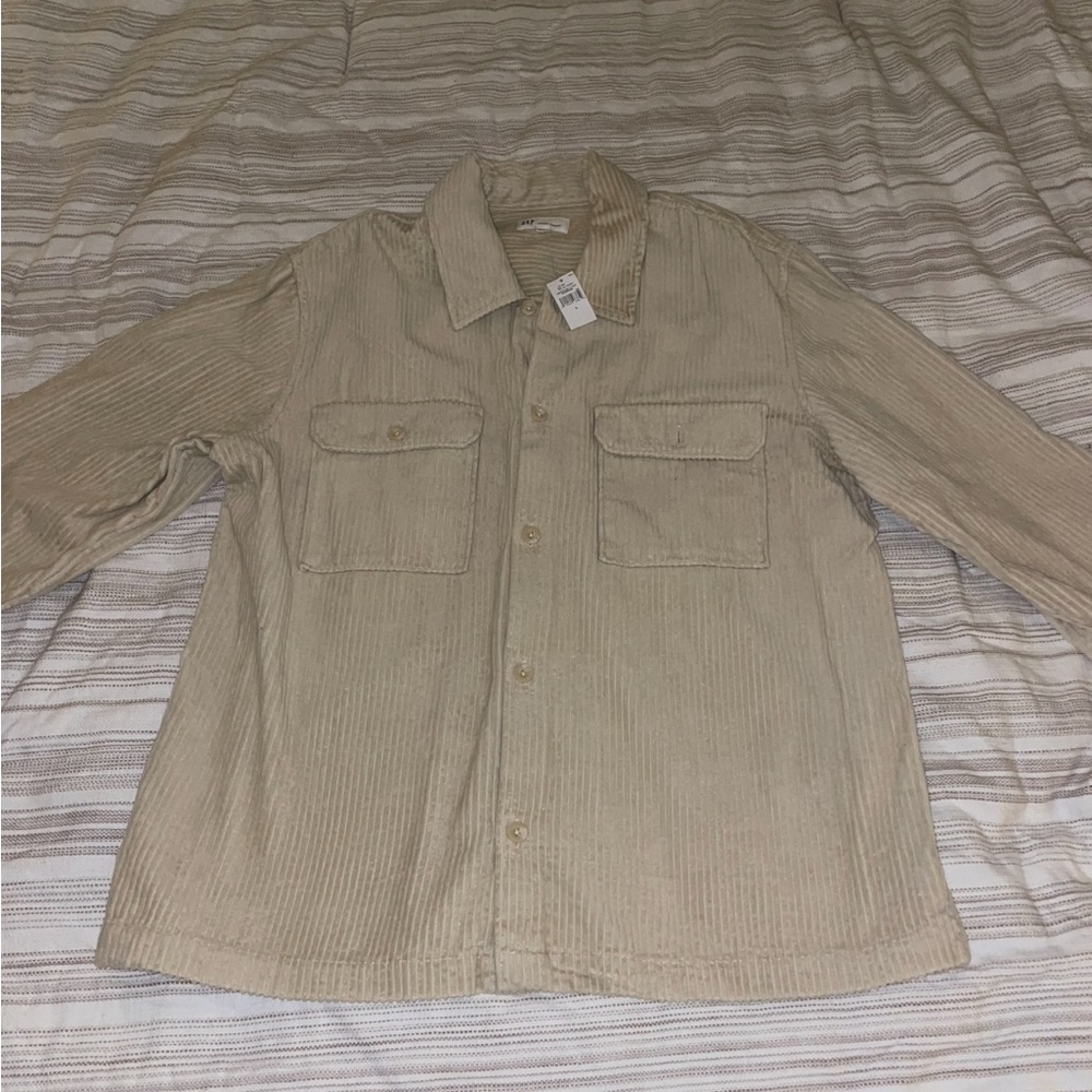 GAP Factory Men's Beige Corduroy Shirt Jacket